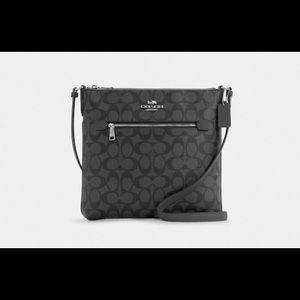 NWT Coach Rowan File Bag in signature black canvas